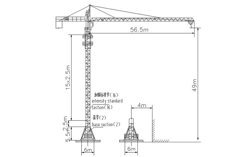 铁力士QTZ100A塔式起重机整体视图1864