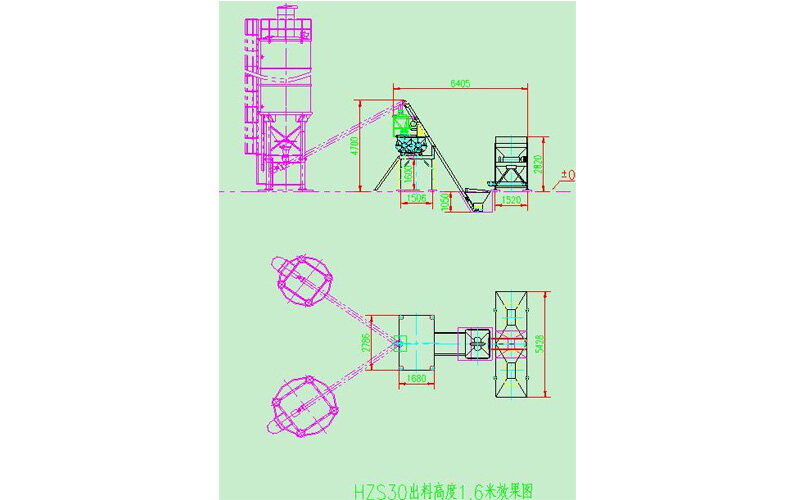 铁力士HZS30混凝土搅拌站整体视图2792