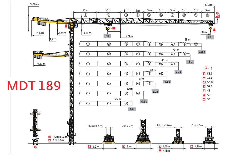 波坦MDT 189塔式起重机整体视图40482