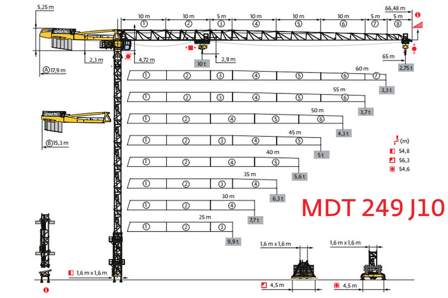 波坦MDT 249 J10塔式起重机图片