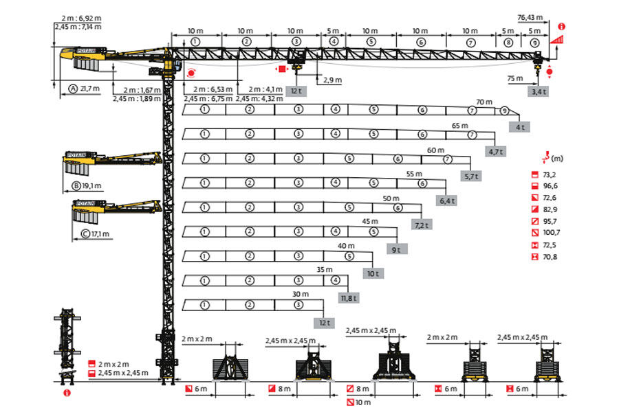 波坦MDT 389 L12塔式起重机整体视图40503