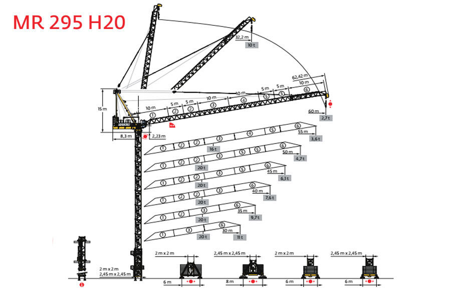 波坦MR 295 H20塔式起重机整体视图40543