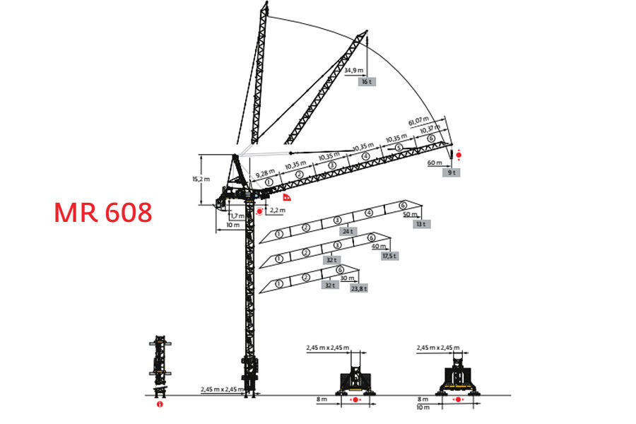 波坦MR 608塔式起重机整体视图40555