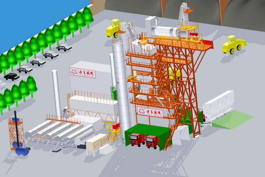 岳首A800城市型沥青混合料搅拌设备整体视图41814